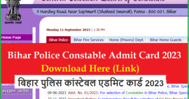 Bihar Police Constable Admit Card 2023 Download Link