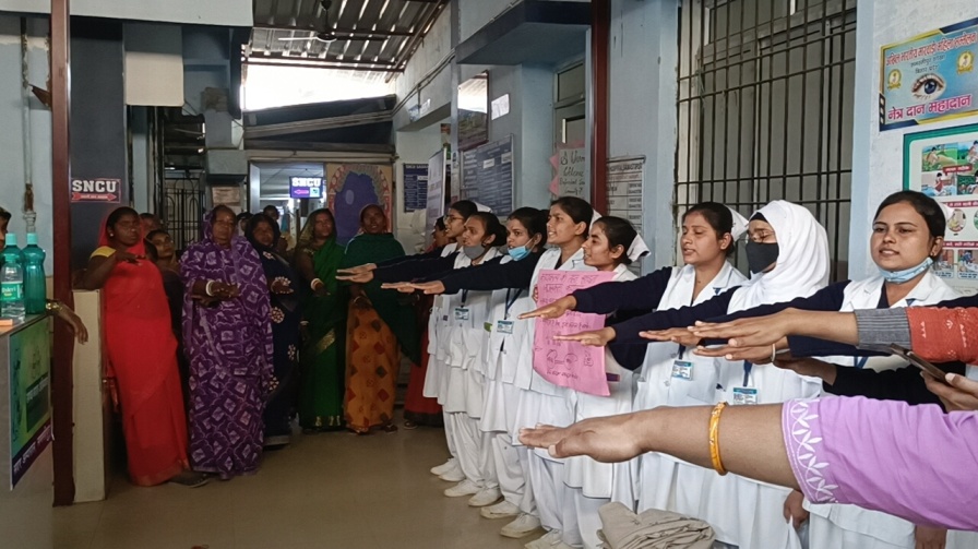 समस्तीपुर सदर अस्पताल में कायाकल्प के तहत स्वच्छता जागरूकता कार्यक्रम आयोजित